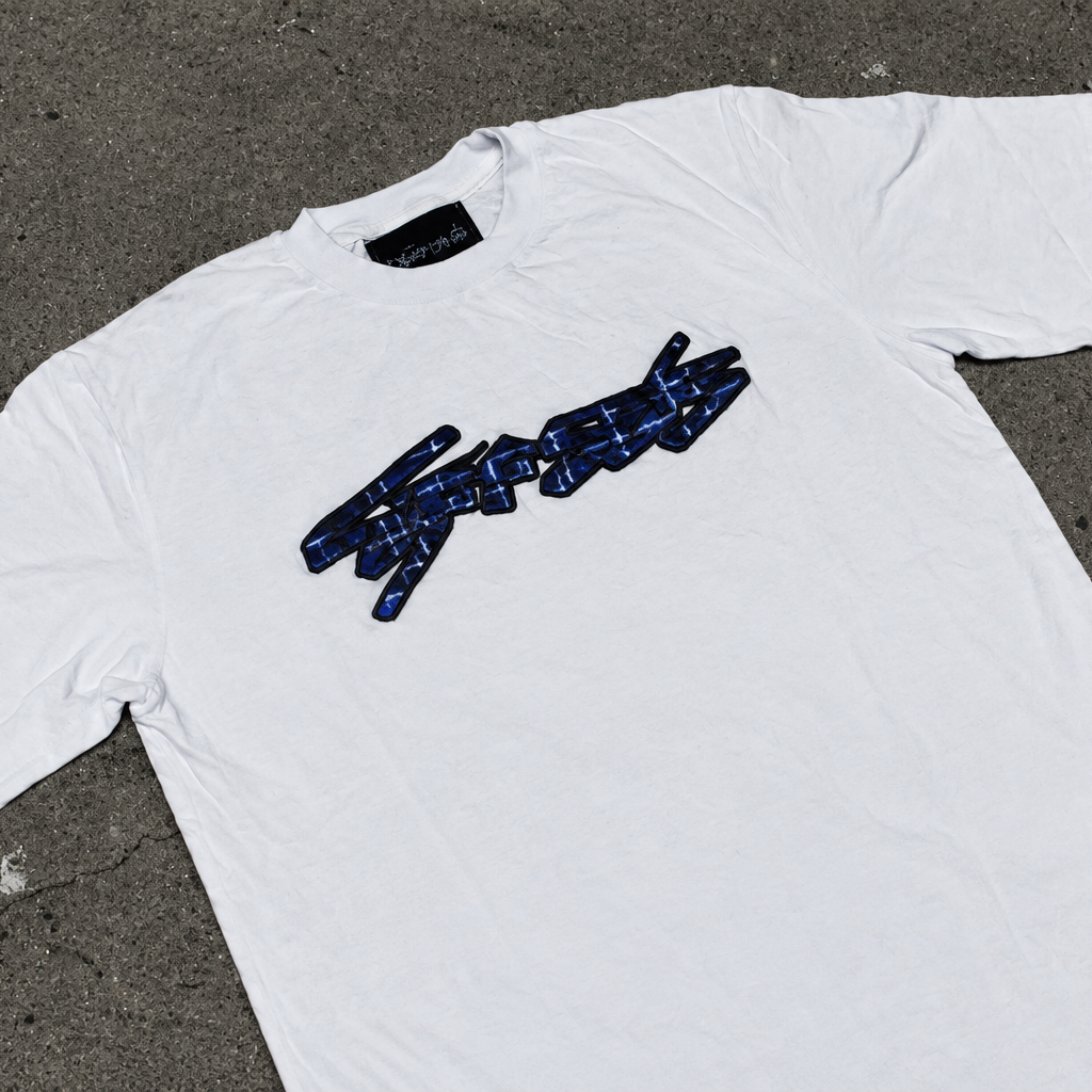 Offset Signature Logo Tee – White